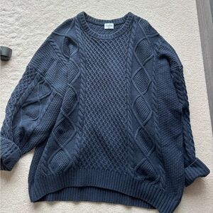 Aritzia Sunday Best Midnight Cable Knit Peggy Sweater